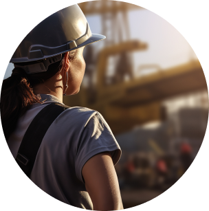 Une femme qui travail et regarde une usine