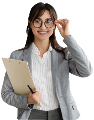 Une femme d'affaire souriante