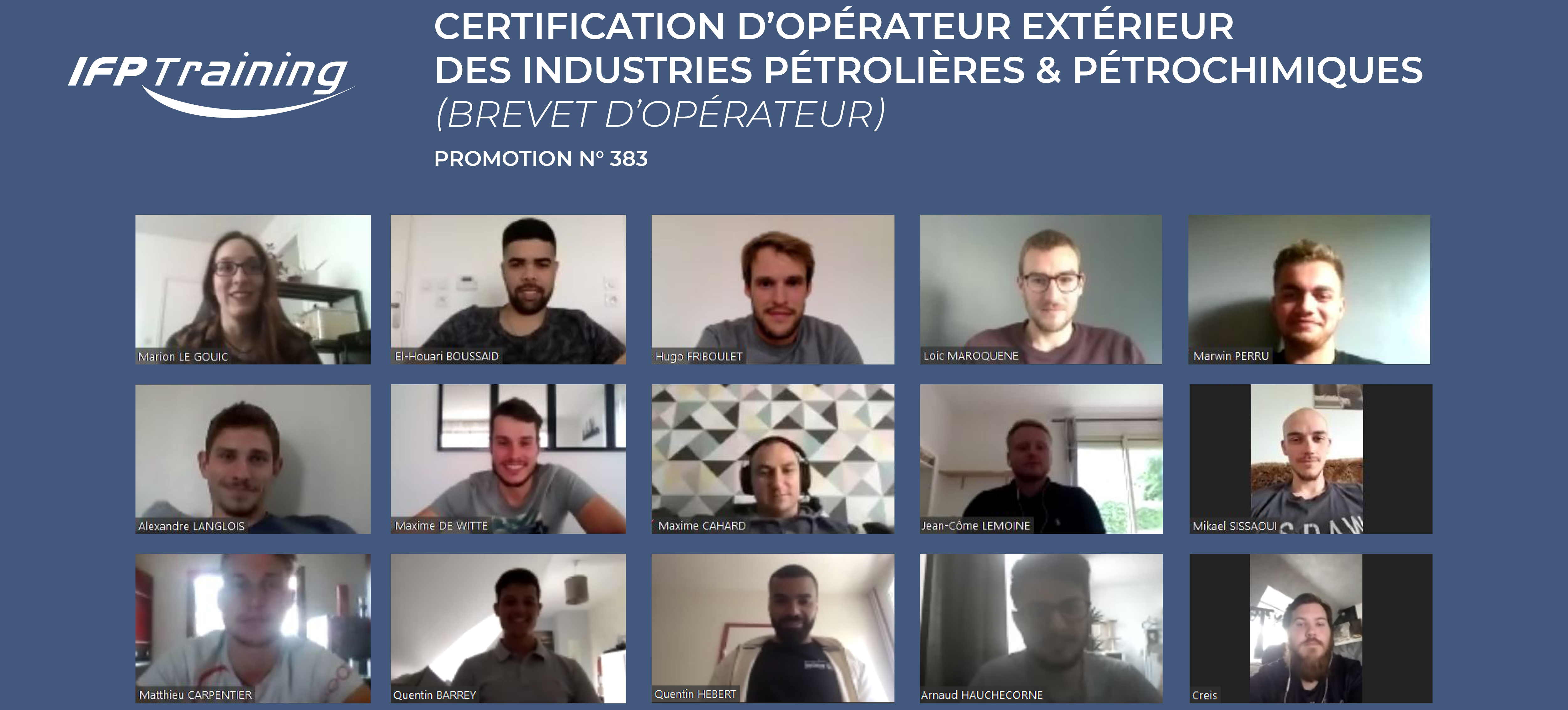 383ème promotion du Brevet d'Opérateur Extérieur Ifp Training